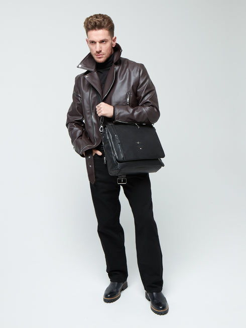 AERONAUTICA MILITARE AM-350 Vintage leather men's messenger