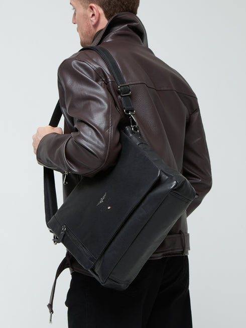 AERONAUTICA MILITARE AM-350 Vintage leather men's messenger