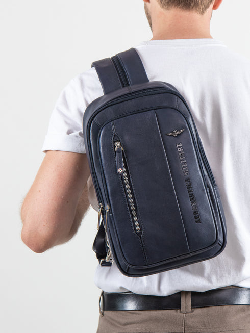 Men's Aeronautica Militare AM-462 Leather Thunter shoulder/backpack Bag