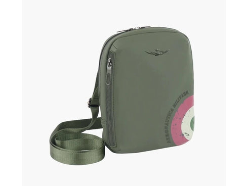 Men's Aeronautica Militare AM-552 Runway line rubberized fabric shoulder strap