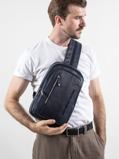 Men's Aeronautica Militare AM-462 Leather Thunter shoulder/backpack Bag