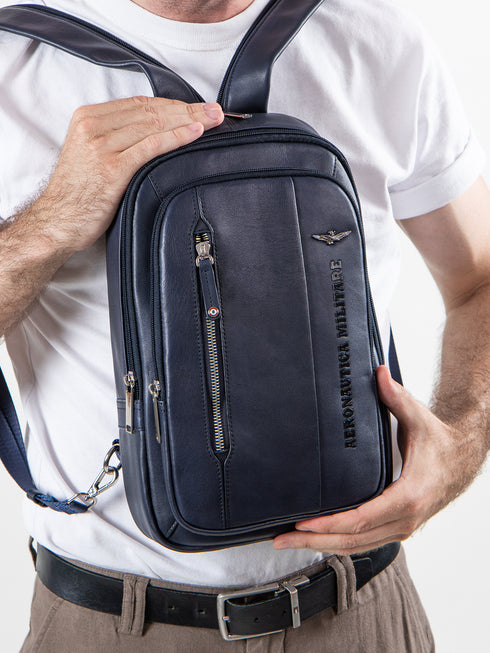 Men's Aeronautica Militare AM-462 Leather Thunter shoulder/backpack Bag