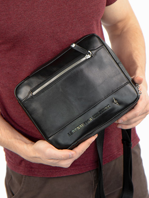 Men's Aeronautica Militare AM-461 Leather Thunter Crossbody Bag