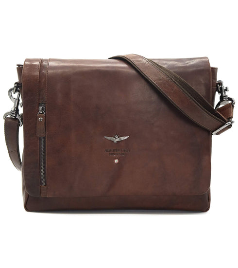 AERONAUTICA MILITARE AM-350 Vintage leather men's messenger