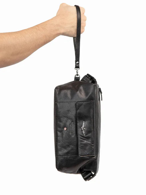 AERONAUTICA MILITARE AM-300 Necessaire Vintage Men's Pochette leather