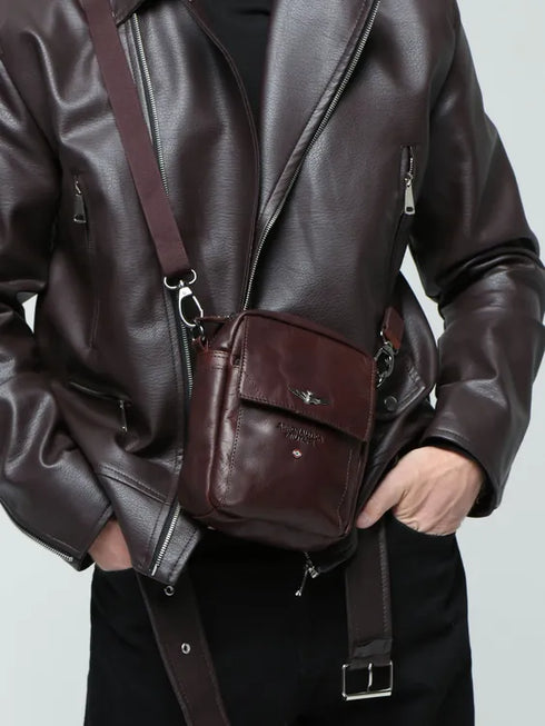 AERONAUTICA MILITARE AM-307 Shoulder bag in genuine VINTAGE leather - BorsaBella