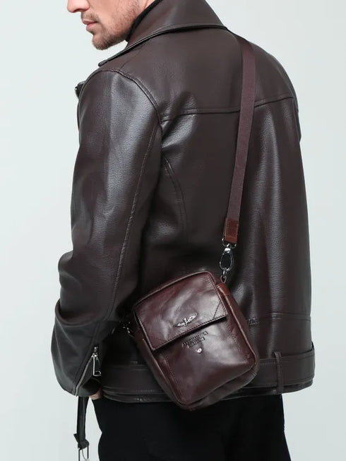 AERONAUTICA MILITARE AM-307 Shoulder bag in genuine VINTAGE leather - BorsaBella