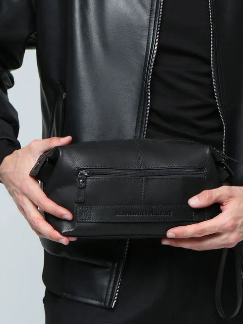 AERONAUTICA MILITARE AM-300 Necessaire Vintage Men's Pochette leather