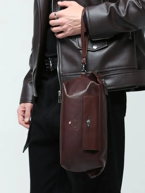 AERONAUTICA MILITARE AM-300 Necessaire Vintage Men's Pochette leather