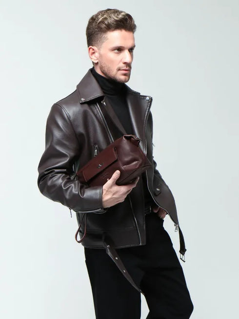 AERONAUTICA MILITARE AM-300 Necessaire Vintage Men's Pochette leather