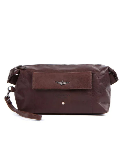 AERONAUTICA MILITARE AM-300 Necessaire Vintage Men's Pochette leather