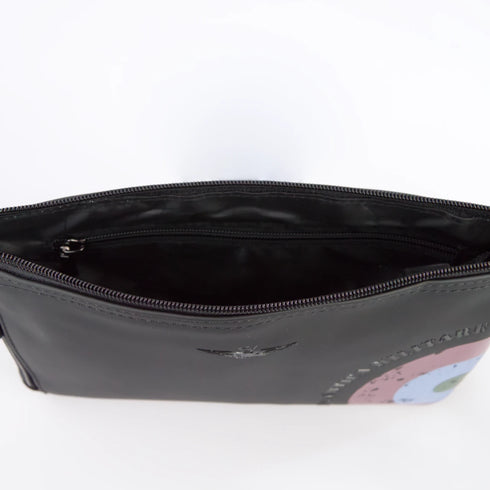 Men's Aeronautica Militare AM-550 Clutch bag in rubberized fabric, Runway line