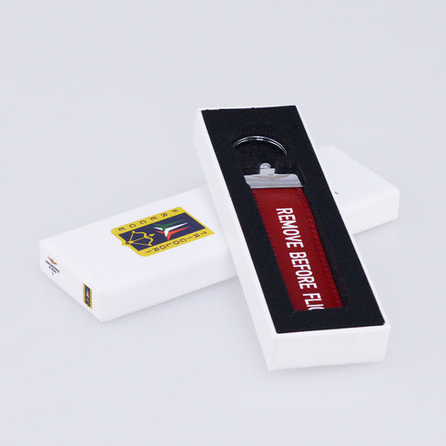 AERONAUTICA MILITARE AM-161 REMOVE BEFORE FLIGHT LEATHER KEY RING