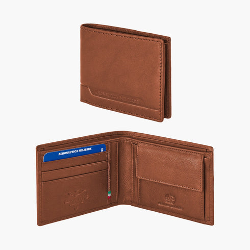 AERONAUTICA MILITARE AM-231 Men's leather wallet with coin holder Moon line