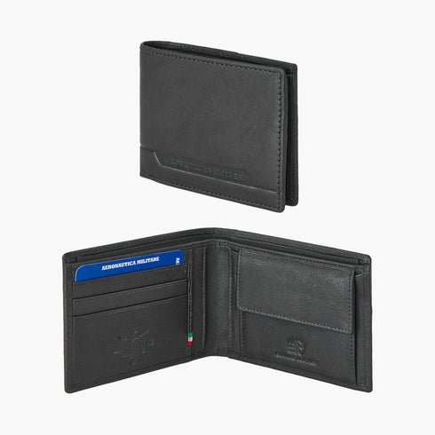 AERONAUTICA MILITARE AM-231 Men's leather wallet with coin holder Moon line