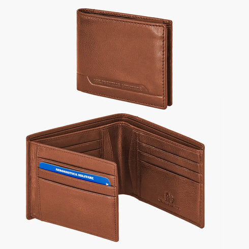 AERONAUTICA MILITARE AM-232Men's leather wallet with flap Moon line