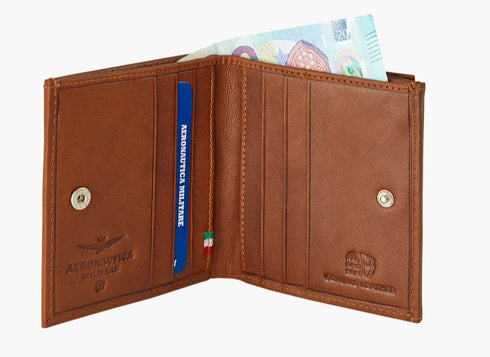 AERONAUTICA MILITARE AM-234 Moon line vertical leather men's wallet