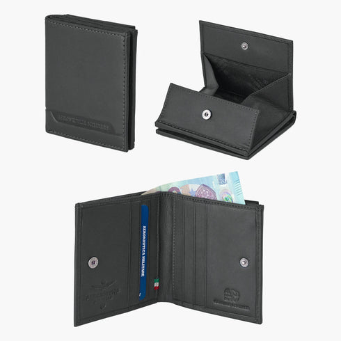 AERONAUTICA MILITARE AM-234 Moon line vertical leather men's wallet