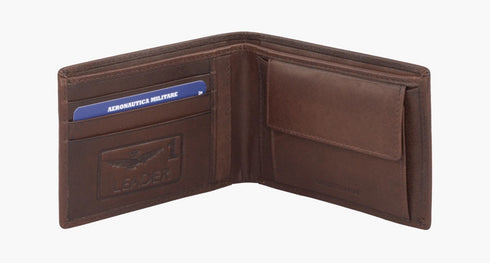 AERONAUTICA MILITARE AM-241 Leather wallet with coin holder New Eagle line