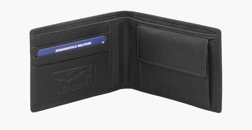 AERONAUTICA MILITARE AM-241 Leather wallet with coin holder New Eagle line