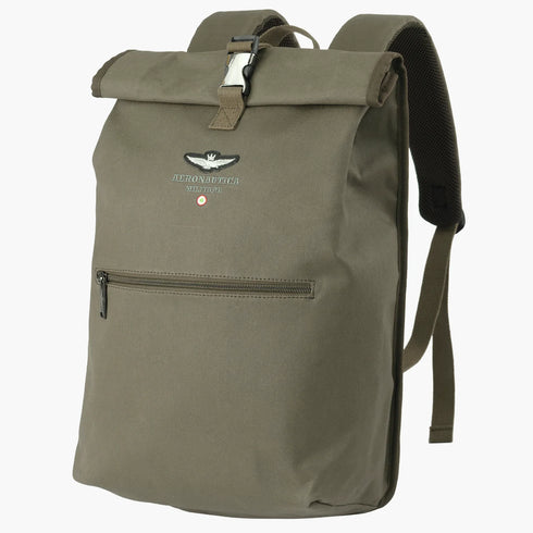Aeronautica Militare New City Line canvas roll top backpack AM-544