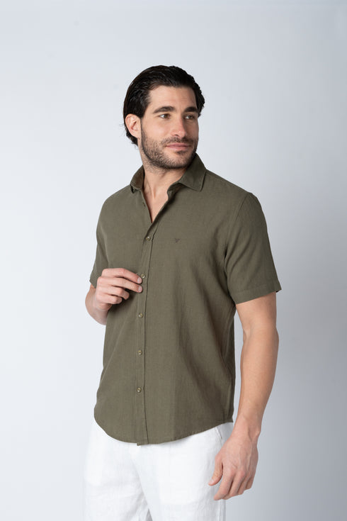 FRANK TAILOR FT411 SHORT LINO SHIRT FRENCH COLLAR