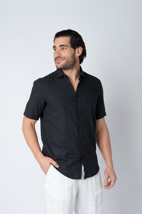FRANK TAILOR FT411 SHORT LINO SHIRT FRENCH COLLAR