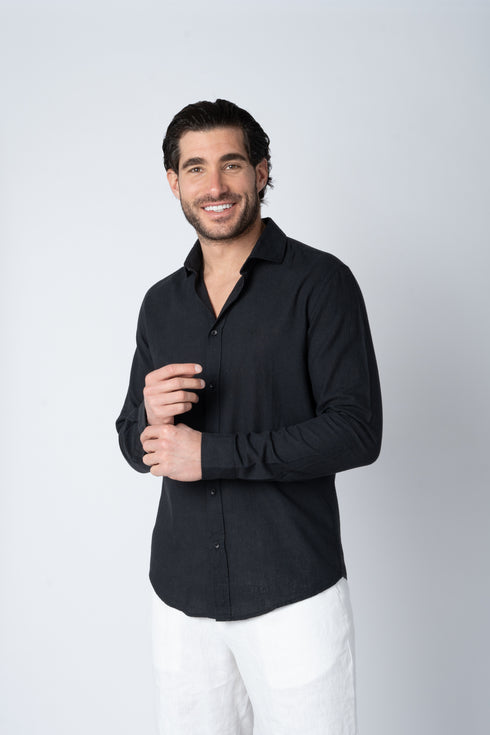 FRANK TAILOR FT410 LONG LINO SHIRT FRENCH COLLAR