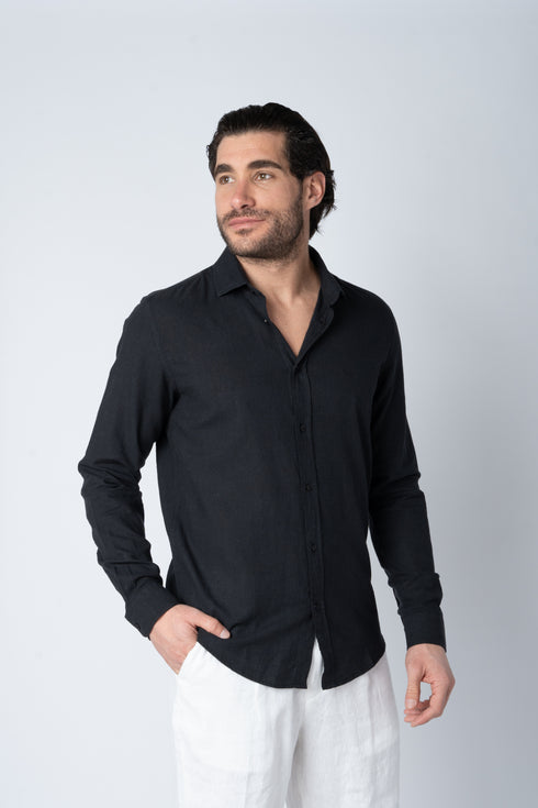 FRANK TAILOR FT410 LONG LINO SHIRT FRENCH COLLAR