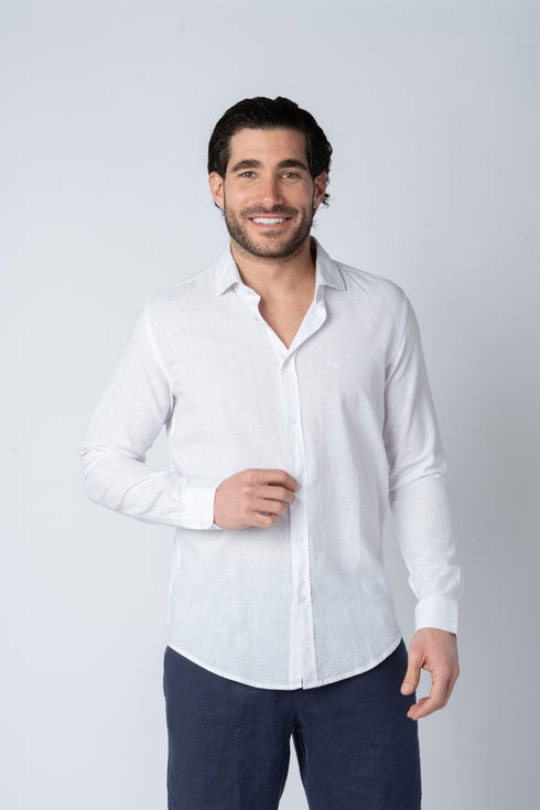 FRANK TAILOR FT410 LONG LINO SHIRT FRENCH COLLAR