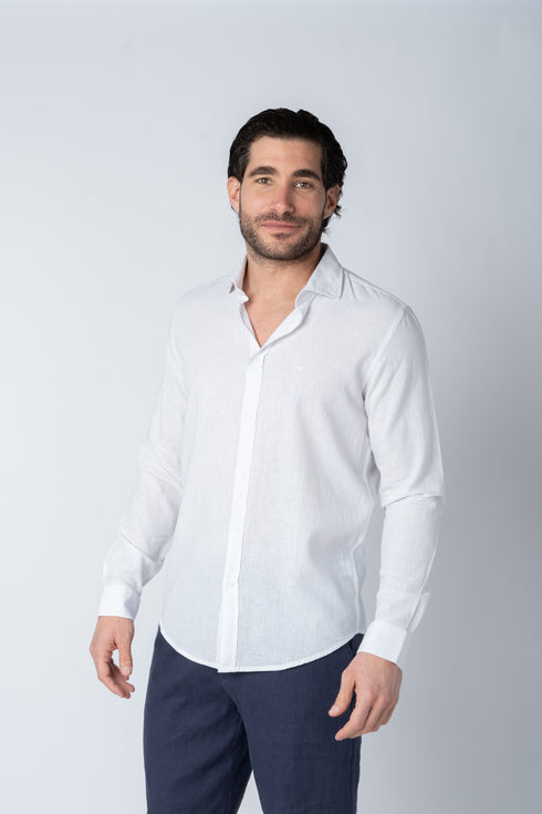 FRANK TAILOR FT410 LONG LINO SHIRT FRENCH COLLAR