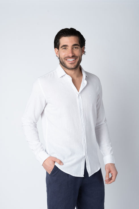 FRANK TAILOR FT410 LONG LINO SHIRT FRENCH COLLAR