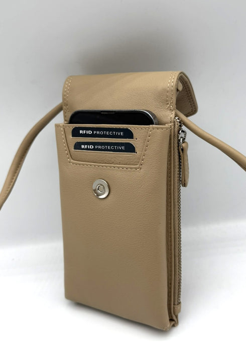 BorsaBella TradeMark Genuine Leather Ladies Pone Case Bag/Purse 18824 R.F.I.D Prodection