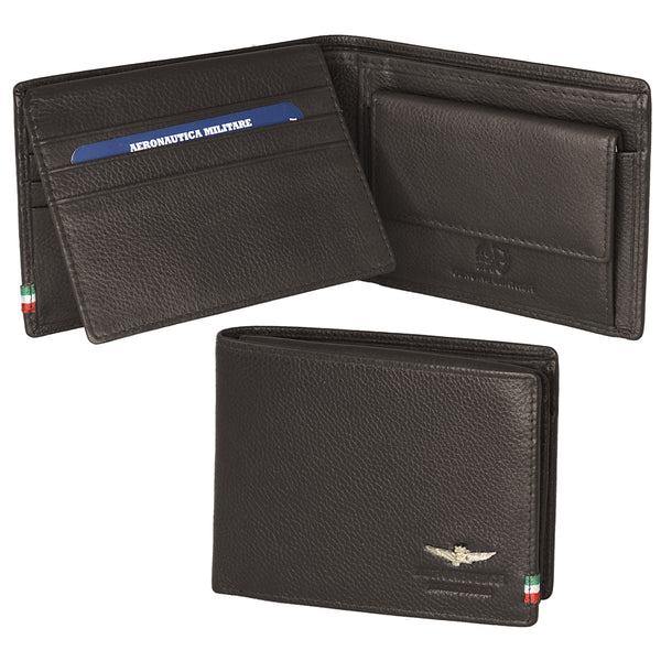AERONAUTICA MILITARE AM-103 Men's wallet for change in leather Flag line