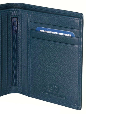 AERONAUTICA MILITARE AM-105 Men's Vertical Flag line wallet with coin pocket in leather - BorsaBella