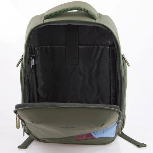 Men's Aeronautica Militare AM-554 Rubberized fabric laptop backpack, Runway line