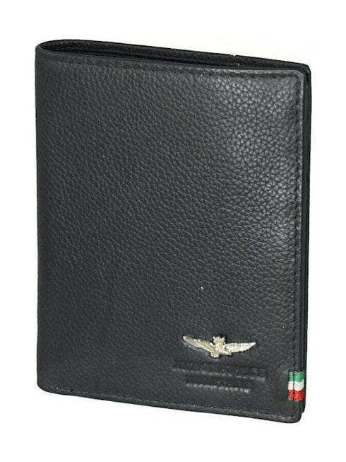 AERONAUTICA MILITARE AM-105 Men's Vertical Flag line wallet with coin pocket in leather - BorsaBella