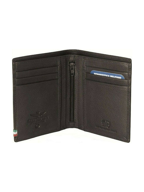 AERONAUTICA MILITARE AM-105 Men's Vertical Flag line wallet with coin pocket in leather - BorsaBella