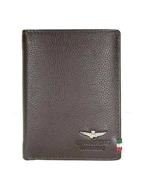 AERONAUTICA MILITARE AM-105 Men's Vertical Flag line wallet with coin pocket in leather - BorsaBella