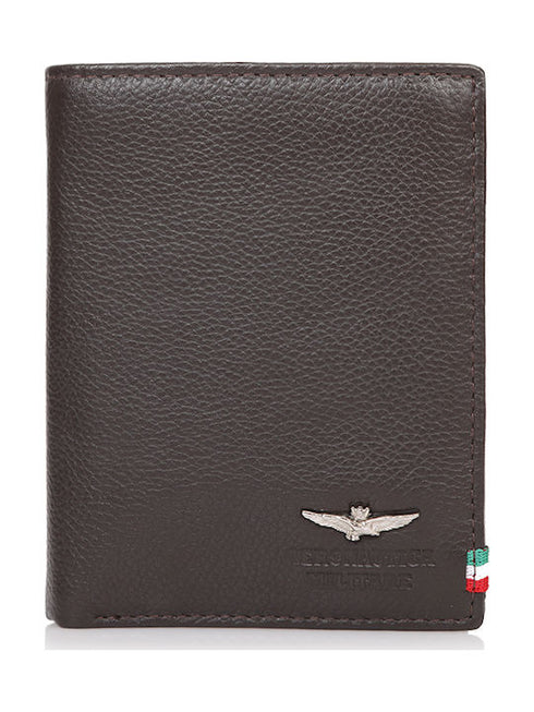 AERONAUTICA MILITARE AM-105 Men's Vertical Flag line wallet with coin pocket in leather - BorsaBella