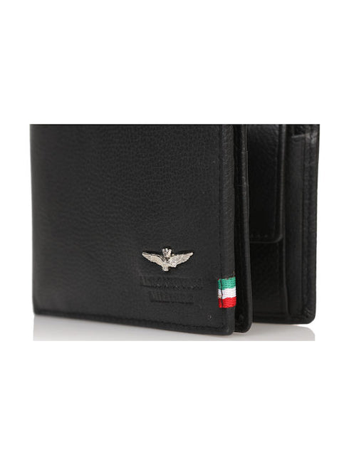 AERONAUTICA MILITARE AM-105 Men's Vertical Flag line wallet with coin pocket in leather - BorsaBella