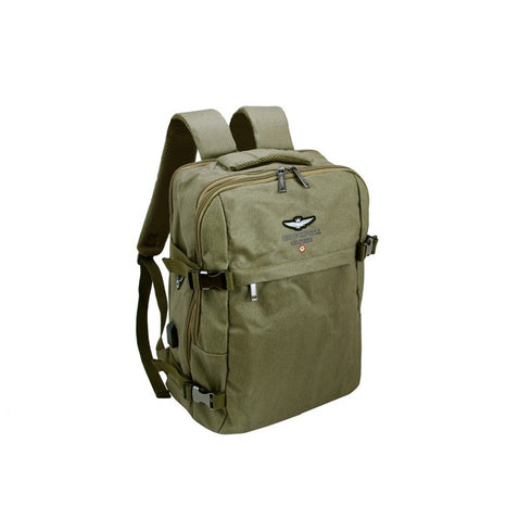 Aeronautica Militare New City Line canvas expanded city backpack AM-543