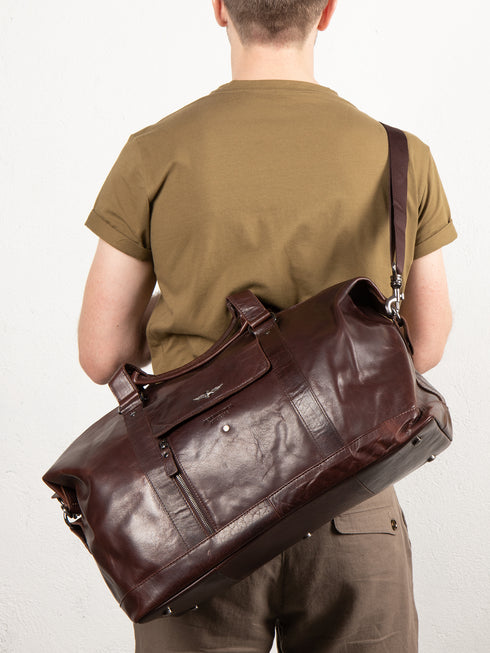 AERONAUTICA MILITARE AM-306 Travel bag in VINTAGE genuine leather