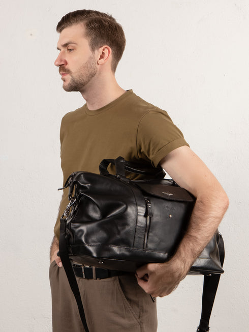 AERONAUTICA MILITARE AM-306 Travel bag in VINTAGE genuine leather