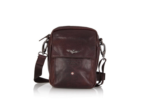 AERONAUTICA MILITARE AM-307 Shoulder bag in genuine VINTAGE leather - BorsaBella