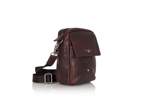 AERONAUTICA MILITARE AM-307 Shoulder bag in genuine VINTAGE leather - BorsaBella